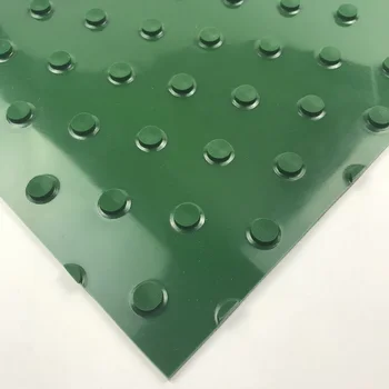 High quality non-slip polka dot pattern green pvc conveyor belt