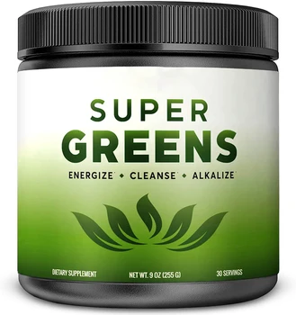 OEM/ODM private label Grass Green Superfood Super Greens Powder with Spirulina Alfalfa Digestive Enzymes & Probiotics Original