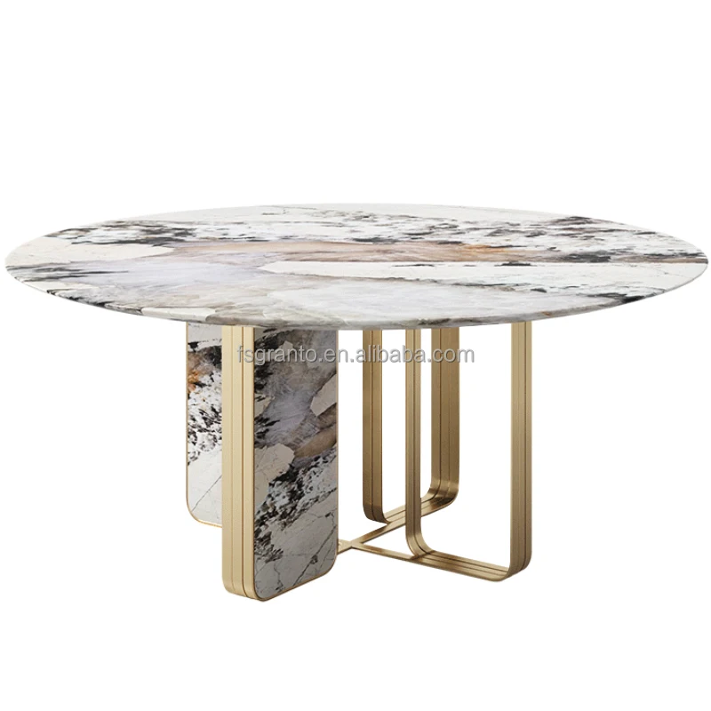 Foshan, China Stainless Steel + Carbon Rock Plate Table and Chairs