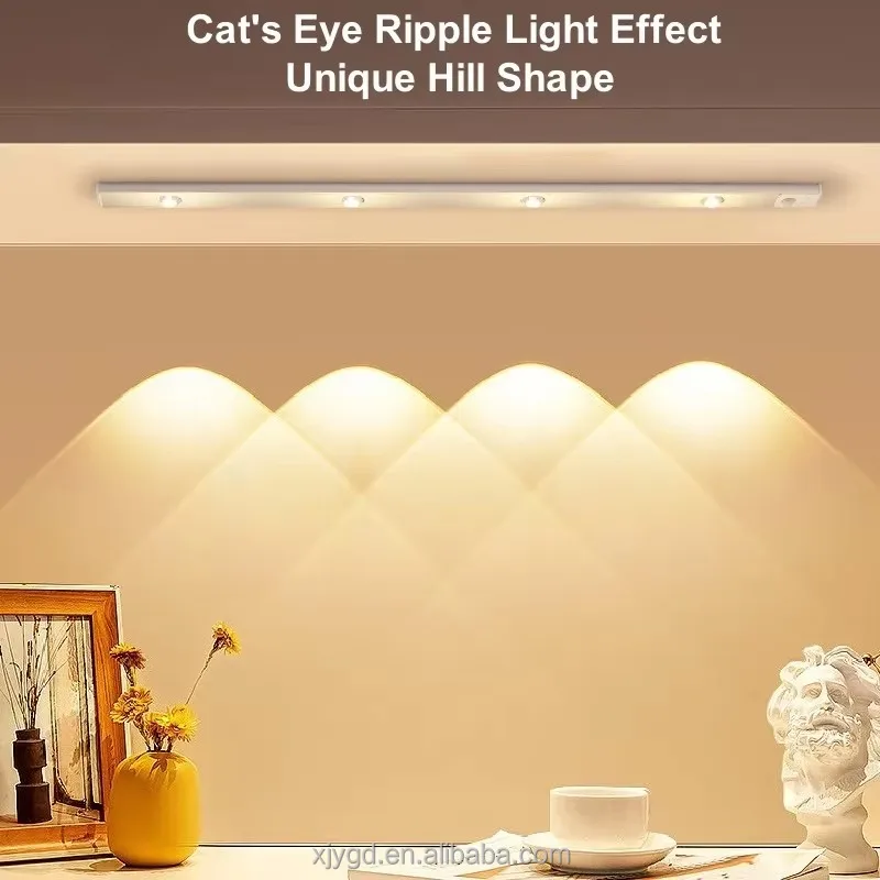 LED Night Light Kitchen Under Cabinet 20/30/40/50cm Rechargeable PIR Motion Sensor Closet Wardrobe Lamp Aluminum Night Light