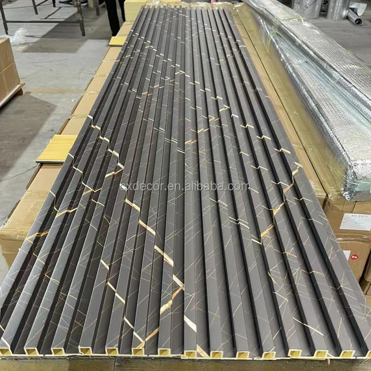 Interior Fluted Wall Panel Sheet Pvc Marble White Wood 3d Wallpanel Wpc Panels Wall Cladding Foshan Manufacturers