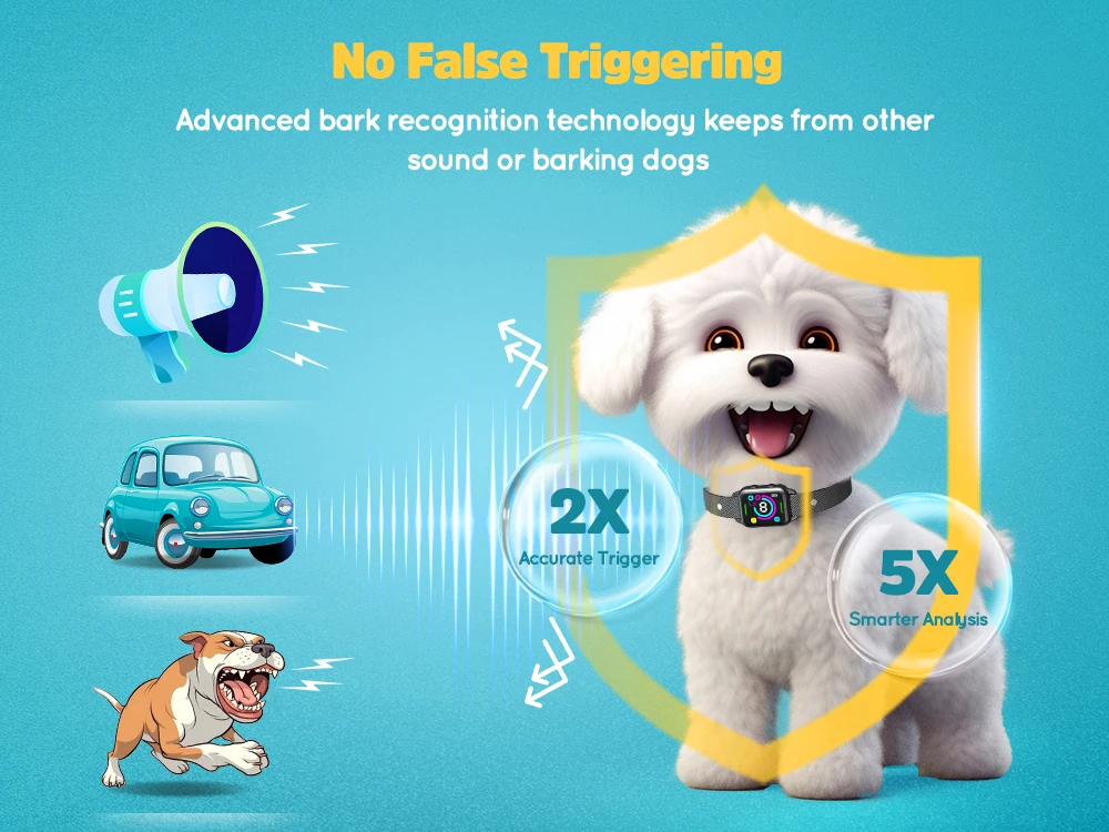 Waterproof Electronic No Shock Bark Collar Oem No Harm Dog Training