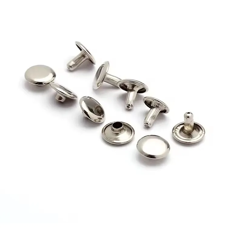 Лидер продаж двойное лицо 9*9 + 9 мм дешевые никель/Золотая кожа заклепки из нержавеющей стали с жемчужными заклепками