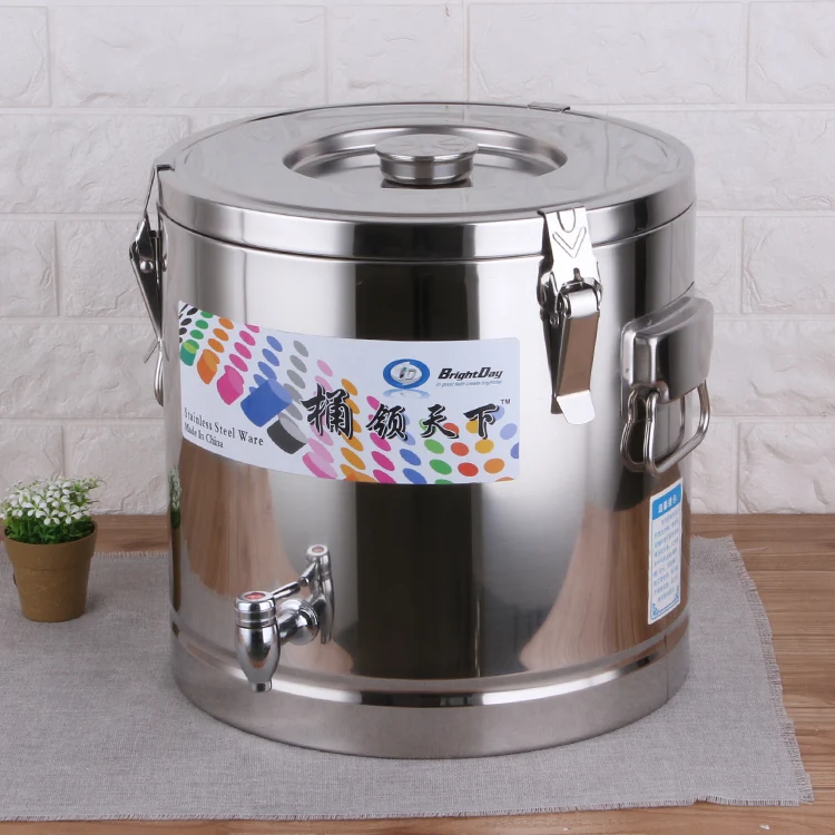 Stainless Steel Heat Insulated Barrel Double Wall Cold&Warm Insulation Barrel OEM Stainless Steel Commercial Cooking Pot_7