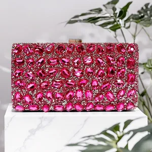 Fashion Women Luxury Square Clutch Bag Ladies Tassel Evening Rhinestones Handbag Chain Shoulder Lady Wedding Party Purse Bag