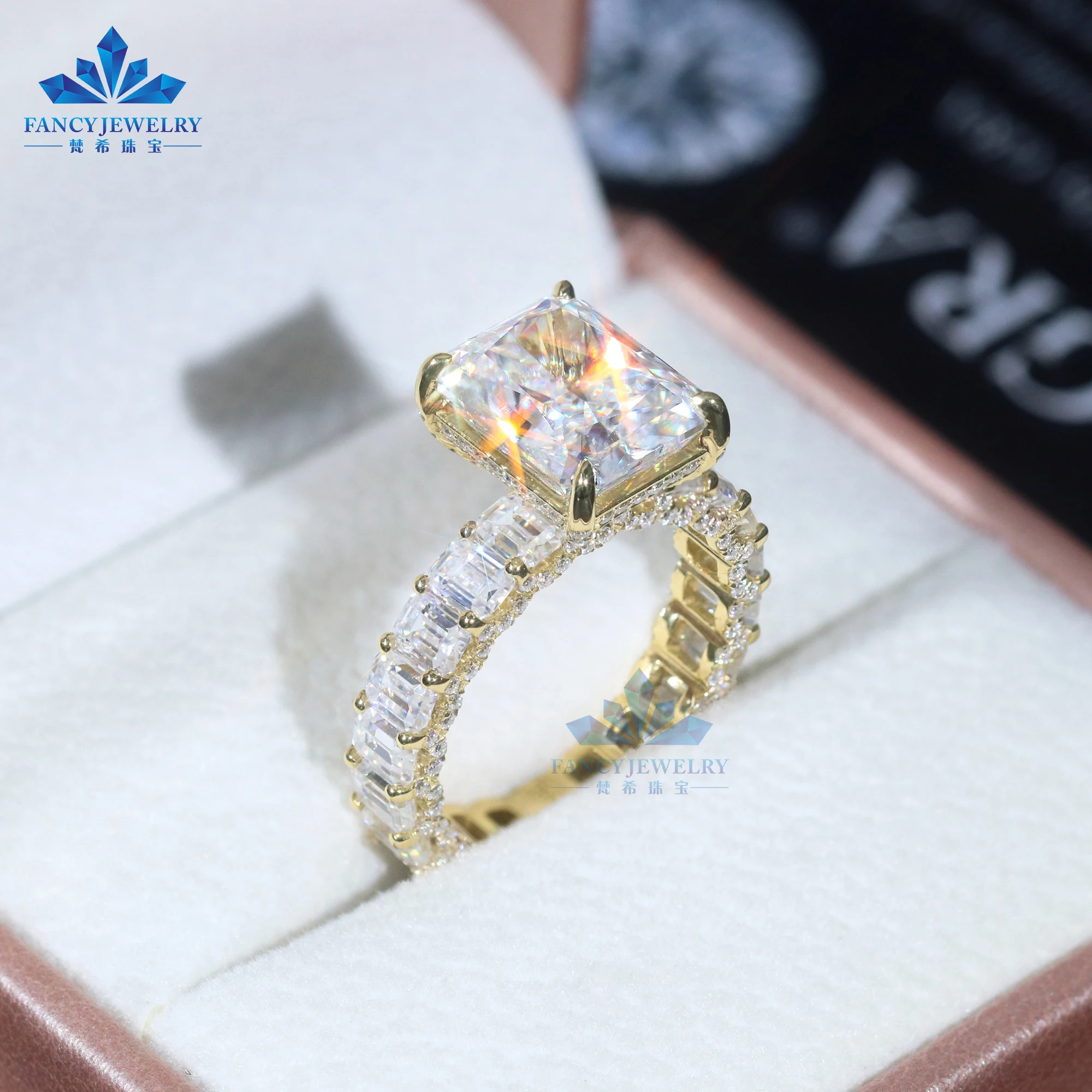 Carat 14K Yellow Gold Moissanite Ring for Engagement