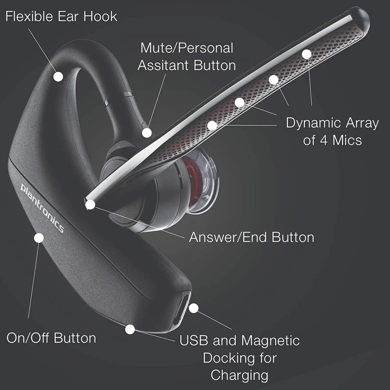 Headset 5200 Voyager Bluetooth Plantronics Voyager 5200 UC