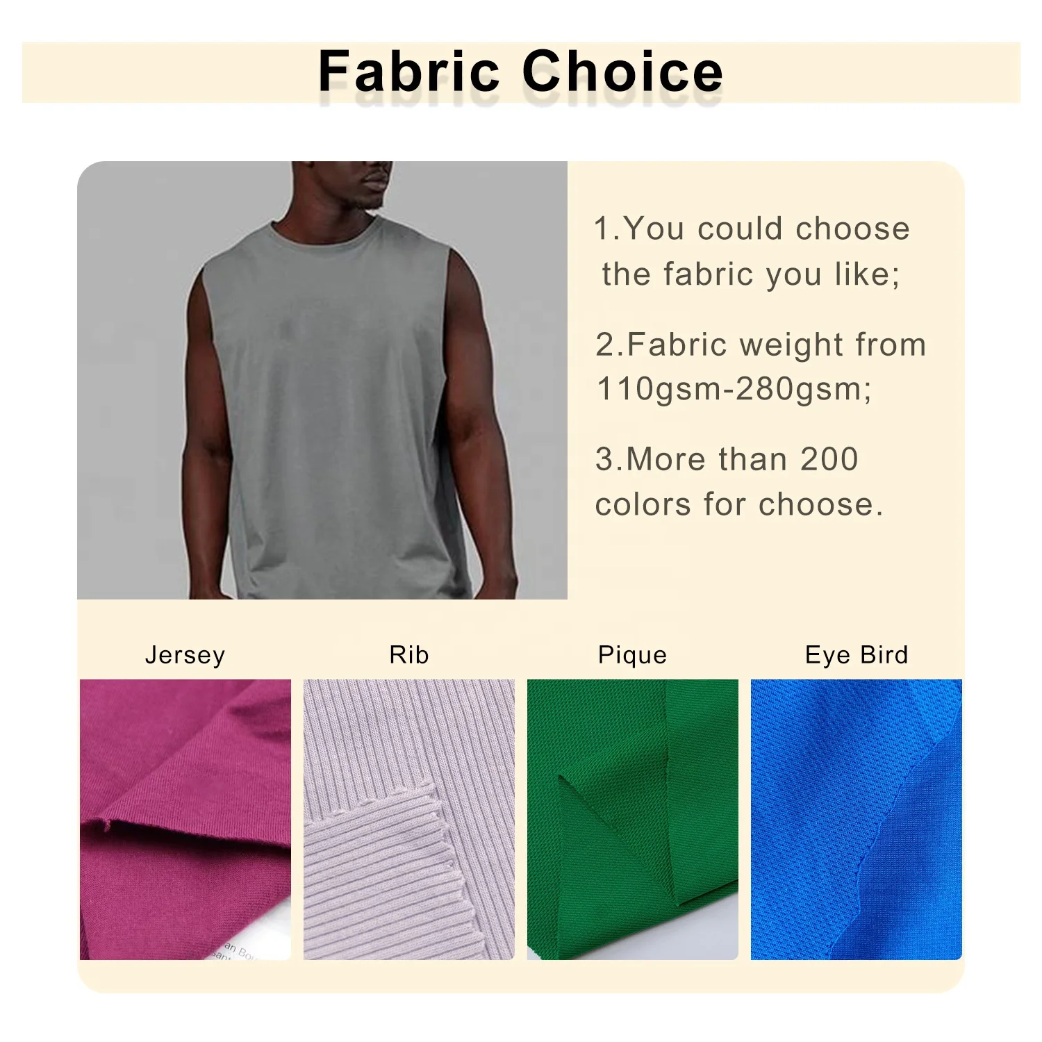 JL1125C Men’s 95% Cotton 5% Elastane Sleeveless Shirts Vintage Loose Fit Gym Fitness Workout Training Tank Top for Men