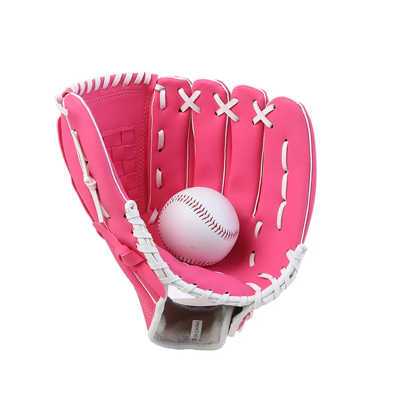 Custom Pink Slow Batting Pitch Genuine Leather Softball Gloves W11.5 12