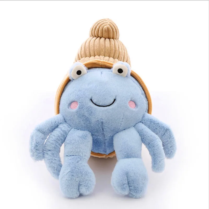 CPC Adorable Hermit Crab Plush Doll Customizable Soft Stuffed Animal with Big Eyes PP Cotton Filling Plushie Toy