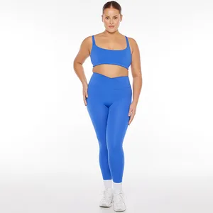 Factory Wholesale Yoga Gym Athletic Leggings and Sports Bra Top Set
