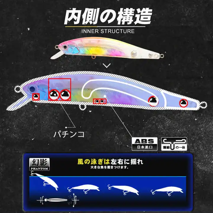 Oem Custom Color Hard Plastic Minnow Lure 95mm 12.5g Fishing Artificial