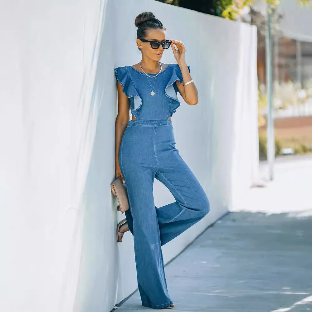 2024 Custom Women's Denim Bikini Set With Jeans Shorts and Bra Denim Push up Bikini Set