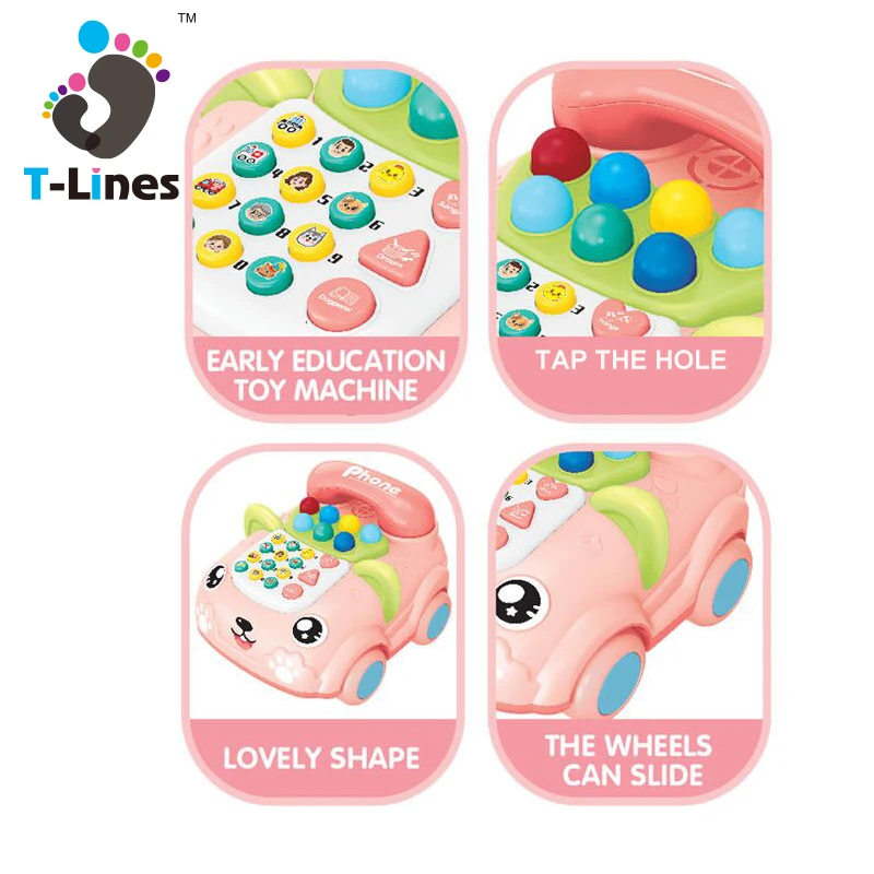 
Образовательные мобильные игрушки 6 в 1 с множеством функций, Детские умные музыкальные телефоны, Электрический игровой дом для детей 