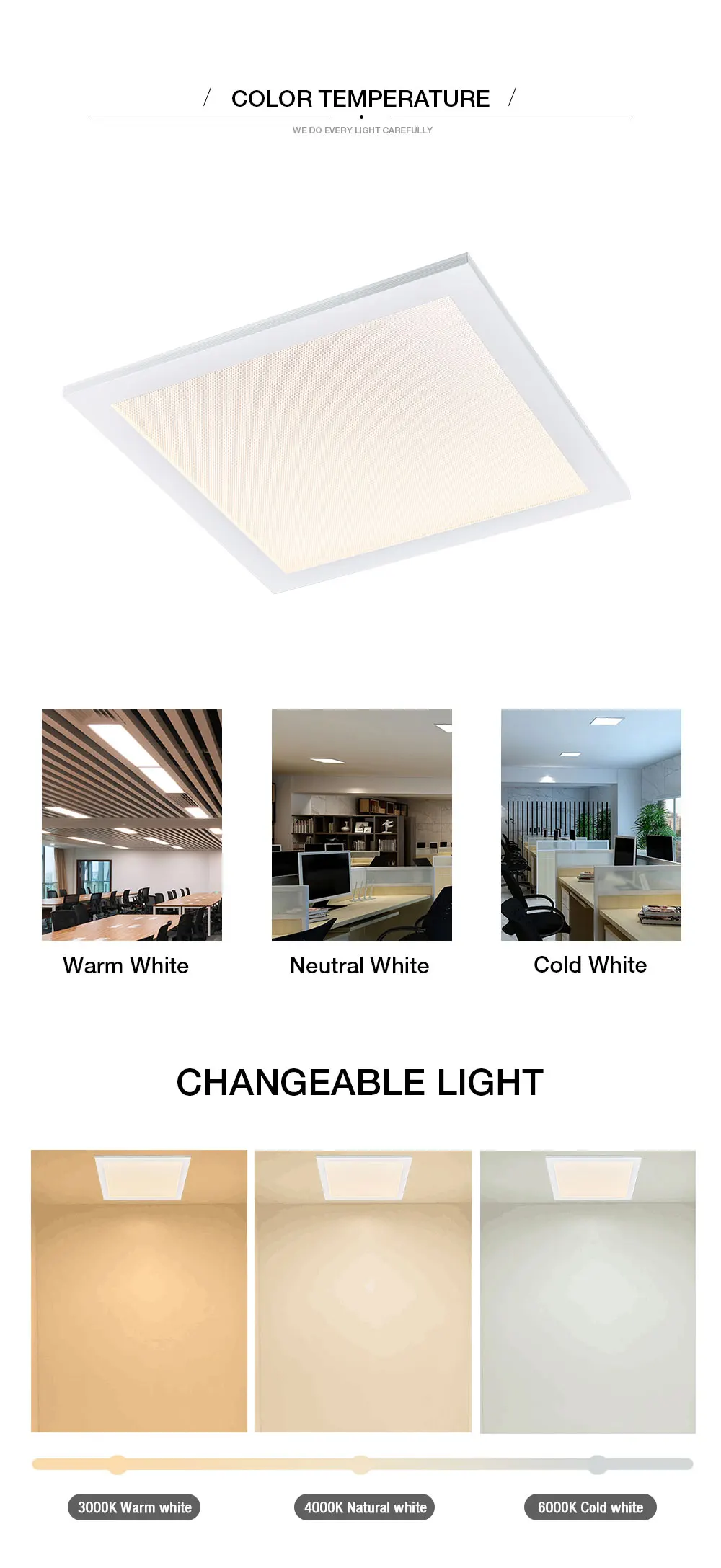 2022 High-strength Alloy Housing 295*295mm Aluminum Smart 15W Led Panel Light For Hospital Supermarket Office And Home