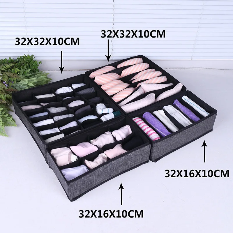 再入荷】 Underwear Organizer 4 PCs Foldable Closet Dresser Drawer for Clo  organisationsgaertner.at