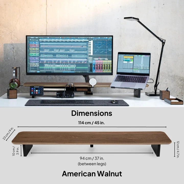 Wood Bamboo Dual Computer Monitor Riser - Stylish & Durable