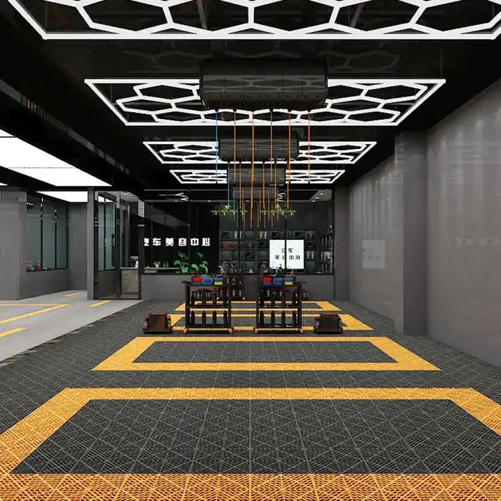 Hexagonal Ceiling Light for Car Workshop & Garage IP54 Waterproof 1200mm Length LED 6000K Daylight