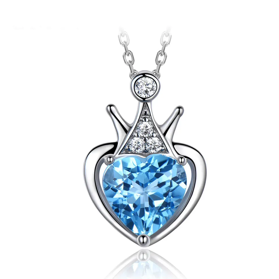 Cz Stone Zircon Crown Blue Topaz Heart 