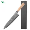 Cuchillo de chef de 9" con mango de madera de pakkawood amarillo