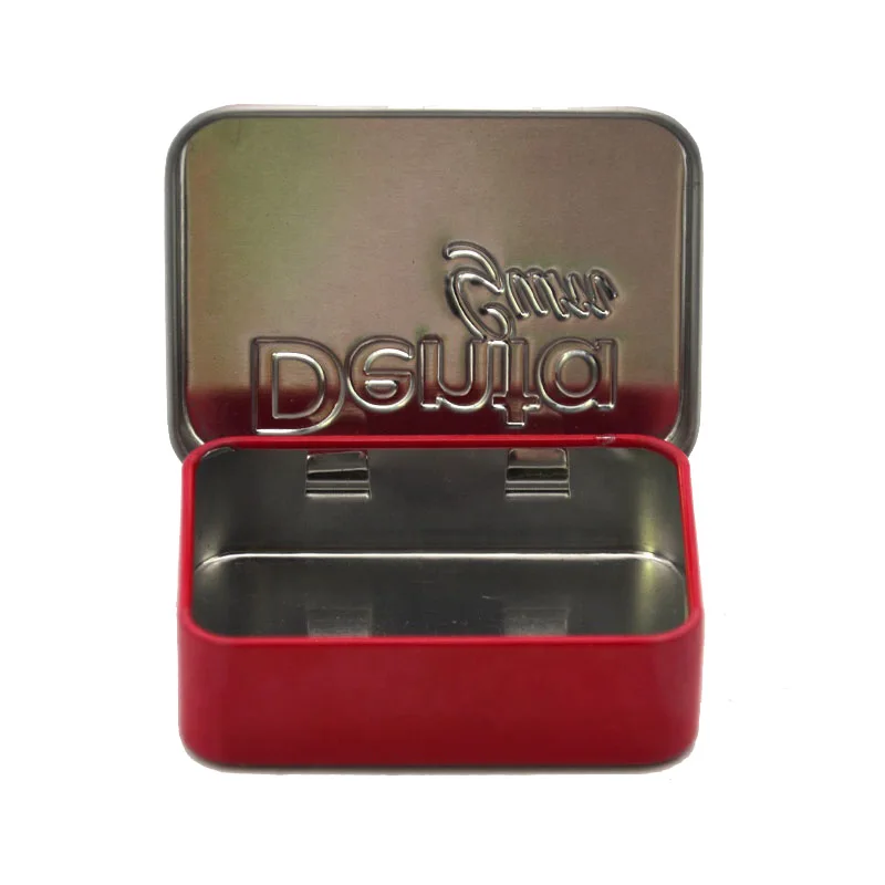 Custom Printed Rectangular Small Hinge Lid Tinplate Metal Box for Mint Chewing Gum Sugar Pill and Candy Packaging