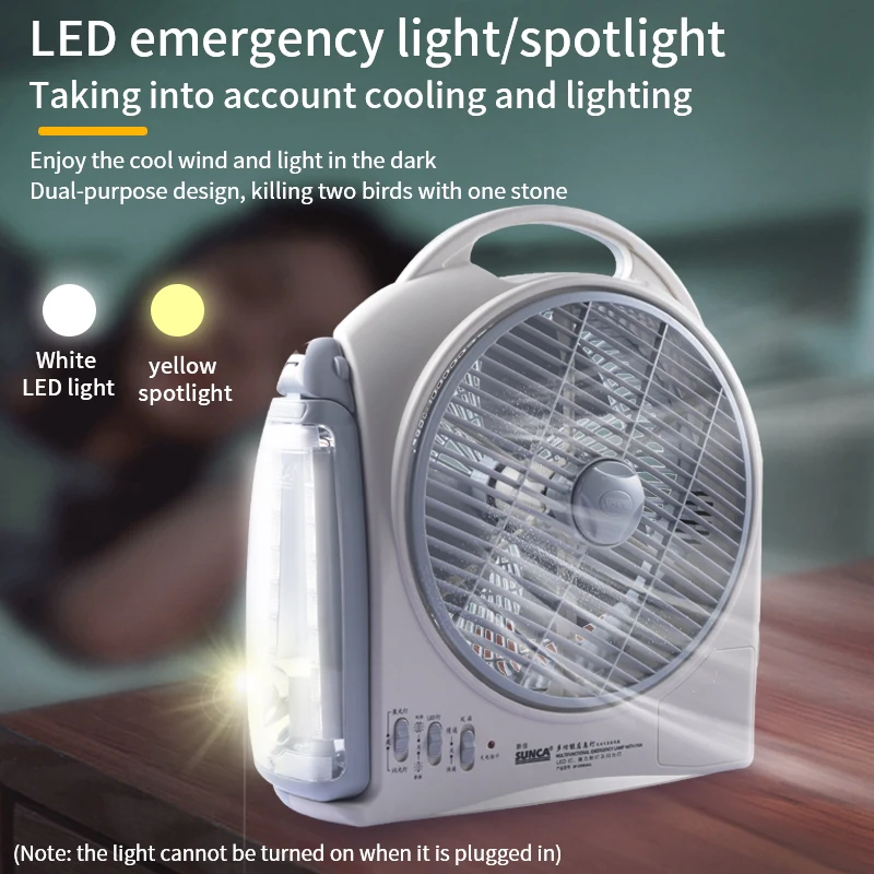 SUNCA   With 12V Dc Input Jack  Convenient Solar Power Supply   Office Desktop Usb  Table Fan   Energy-saving Electric Fan