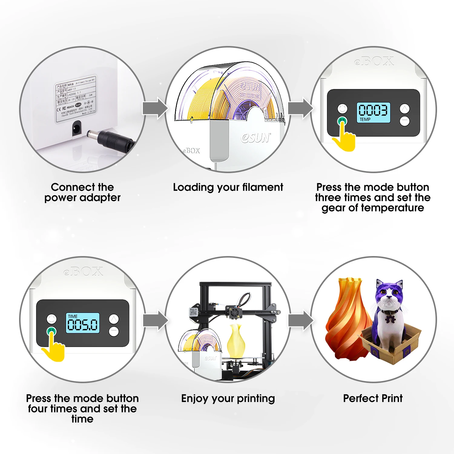 ESUN EBOX 3D Printing Filament Dryer - Dust-Proof Storage
