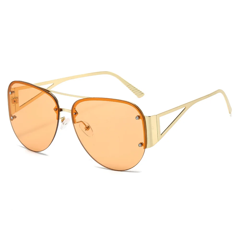 Retro Metal Half-Frame Sunglasses - Stylish & Classic display picture 2