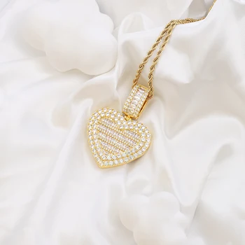 Cheapiest Price Custom Pendant VVS Moissanite Pass Diamond Test New Style 925 Sterling Silver Heart Pendant