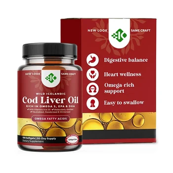 Private label Omega 3 Deep Sea Fish Oil Softgel Supplement Fish Oil 1000mg DHA EPA Cod Liver Oil softgel