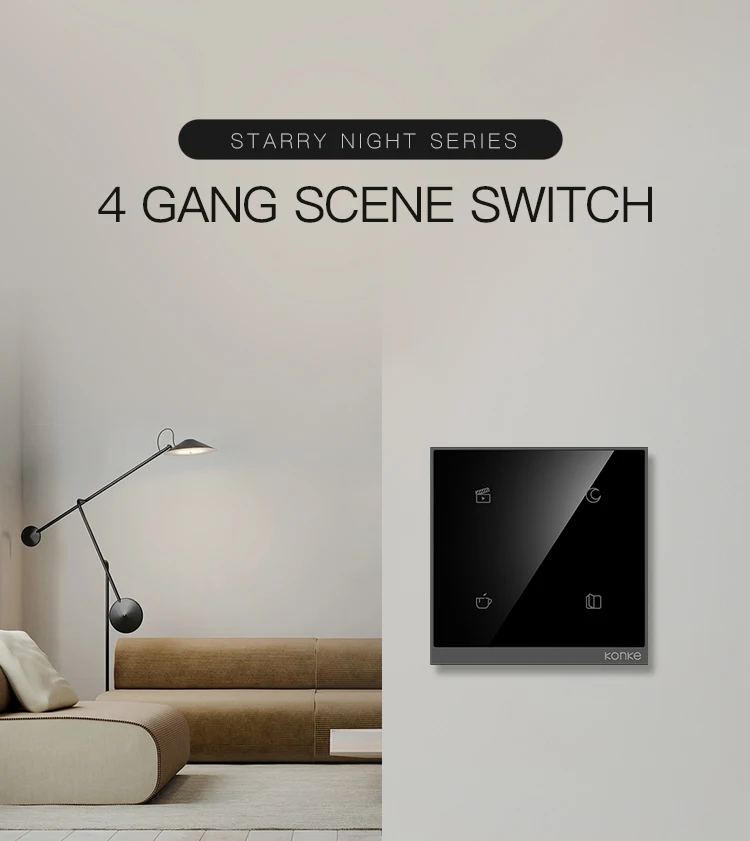 KONKE Zigbee Scene Switch Panel Smart Home Switch Touch Screen