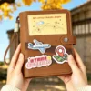 Cuaderno marrón/fieltro estampado