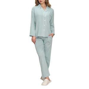 100% Cotton Women's Sleepwear Custom Pjs Lounge Wear Set Breathable Pyjama Ladies Loungewear Pajama Set