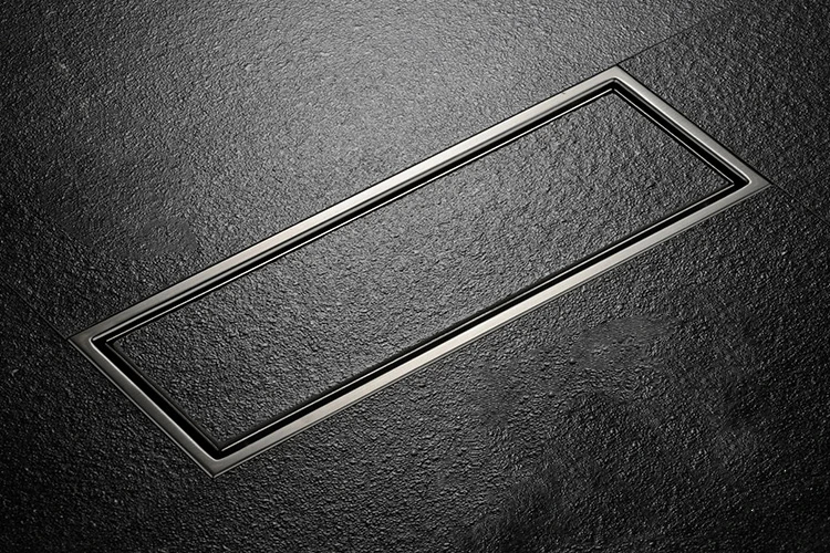 Modern Long Linear Concealed Invisible Tile Insert Bathroom Drainage Floor Drain New Style SUS304 Stainless Steel Polished