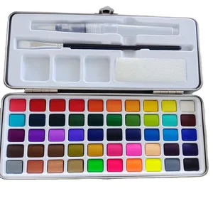 50/72/90/100 Portable Shimmer Fluorescent Solid Watercolor Painting Water Colors Acrylic Artist Acuarelas
