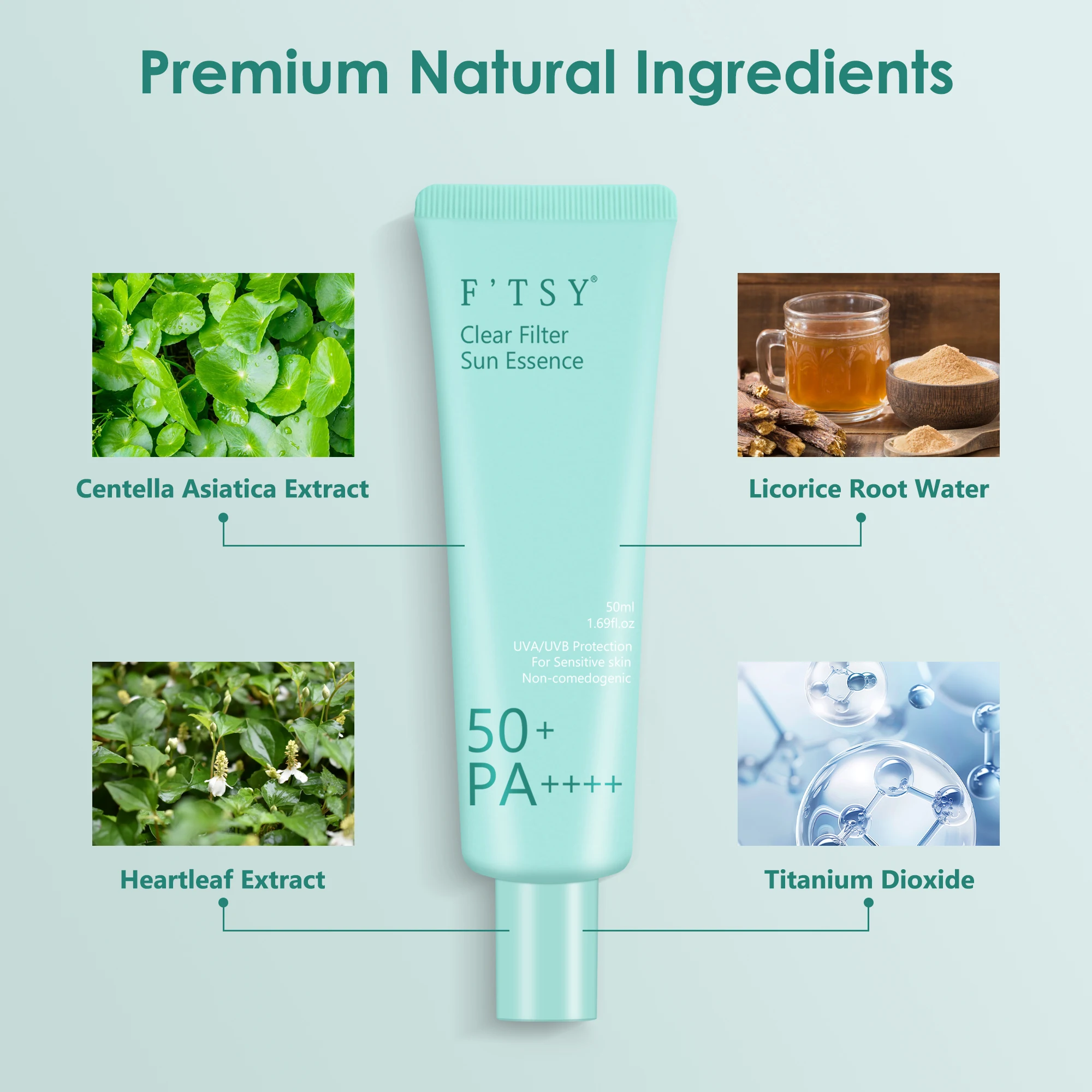 A soothing sun essence with SPF 50+ PA++++ that protects and hydrates sensitive skin without clogging pores.