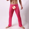 Pink Mens Striped Transparent Sheer Mesh Pyjama Pants