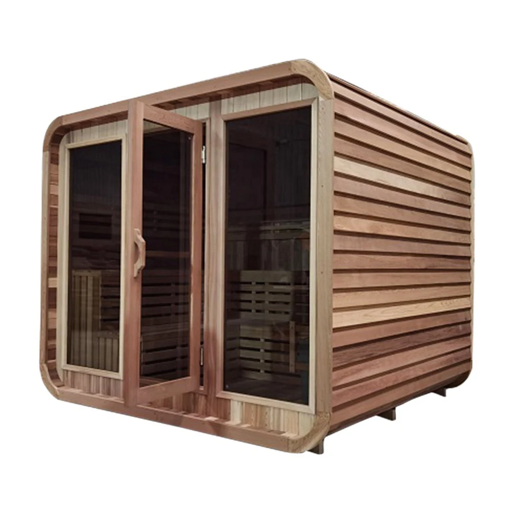 New Design Red Cedar Outdoor Cube Barrel Sauna Room For 6 Person - Buy  Outdoor Sauna Room,Cube Sauna Room,Cube Barrel Sauna Room Product on  