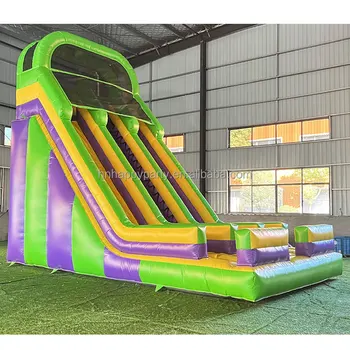 Commercial hot sale 18 OZ PVC inflatable double slide for kids and adults.