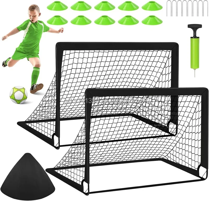 One-stop Solution Soccer Training Equipment Pop Up Goal Portable Training Soccer Goal set Foldable Football Net Goal details