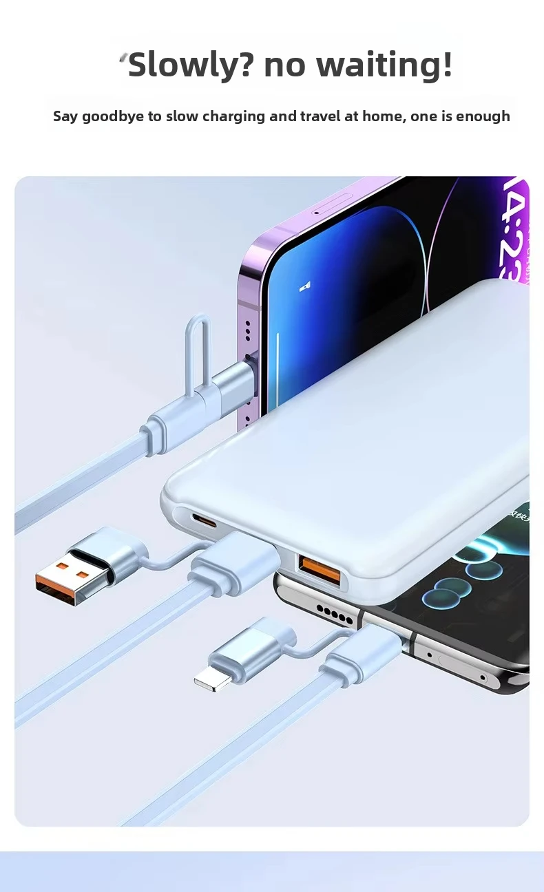 促销礼品标志可用5 1可伸缩USB C电缆多充电3A快速充电2in3多充电器线