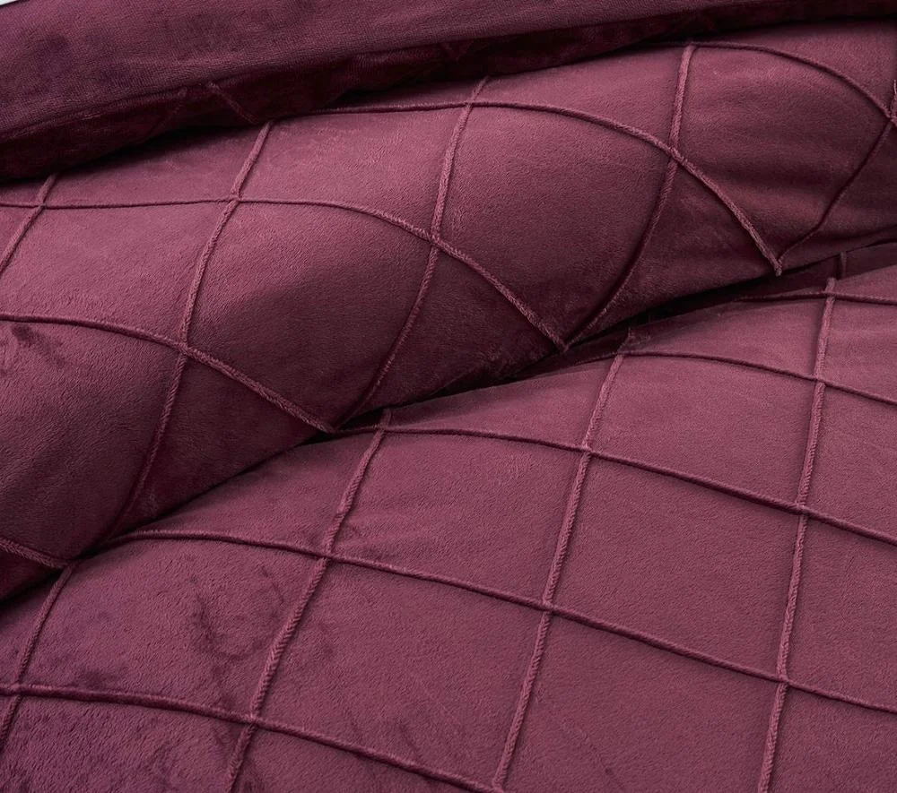 VB5009, роскошный бархатный комплект пододеяльника с кристаллами-Плиссированное постельное белье Pintuck с домашним декором 3 шт. в комплекте с наволочками