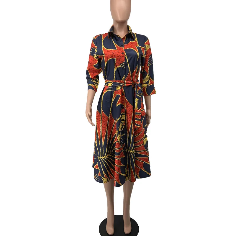 Various African Fancy Kitenge Printed Pattern Dress Midi Women Ladies Casual African Dresses