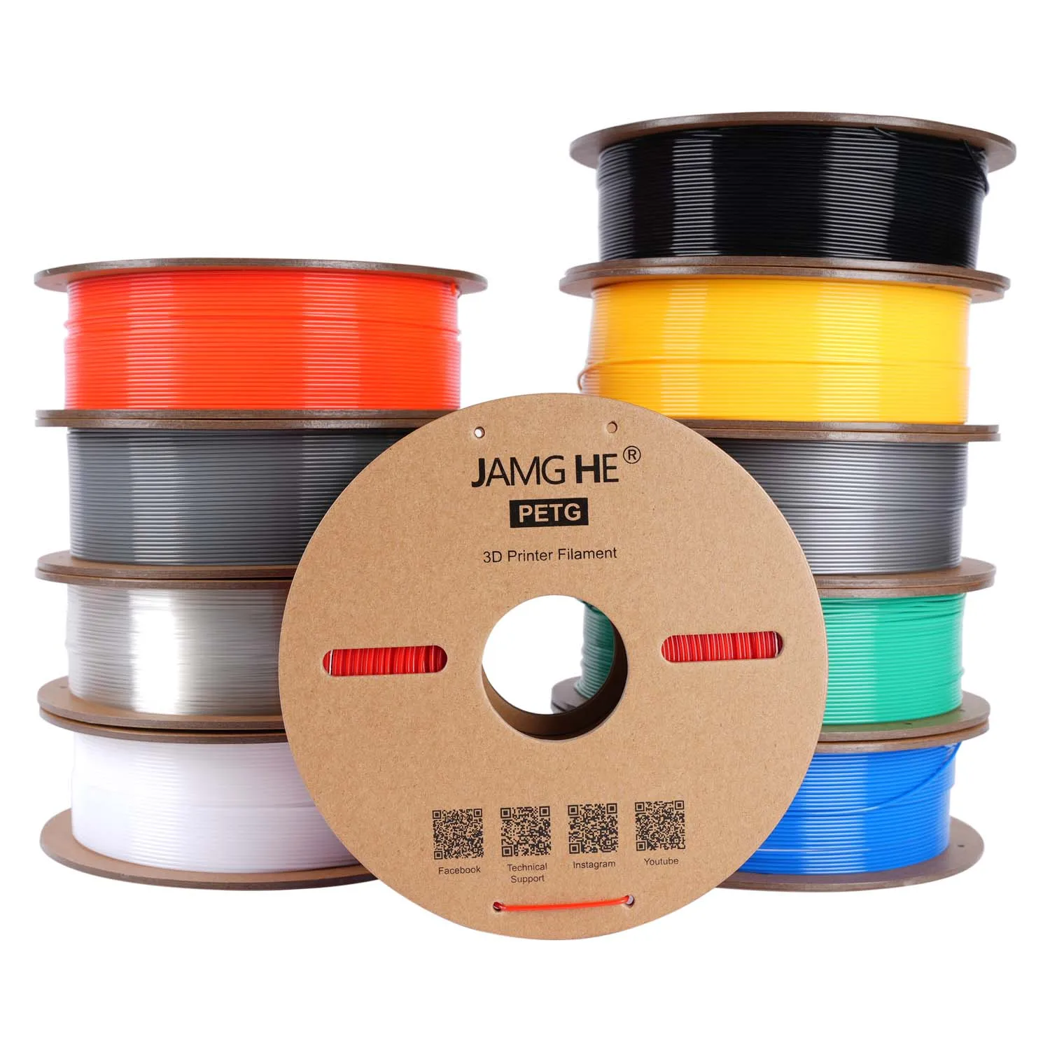 JAMG HE Petg Filament PLA/ABS/TPU/Silk PLA/PLA+ Filament 1.75mm Spool Filament  Raw Materials for 3d Printer Pen