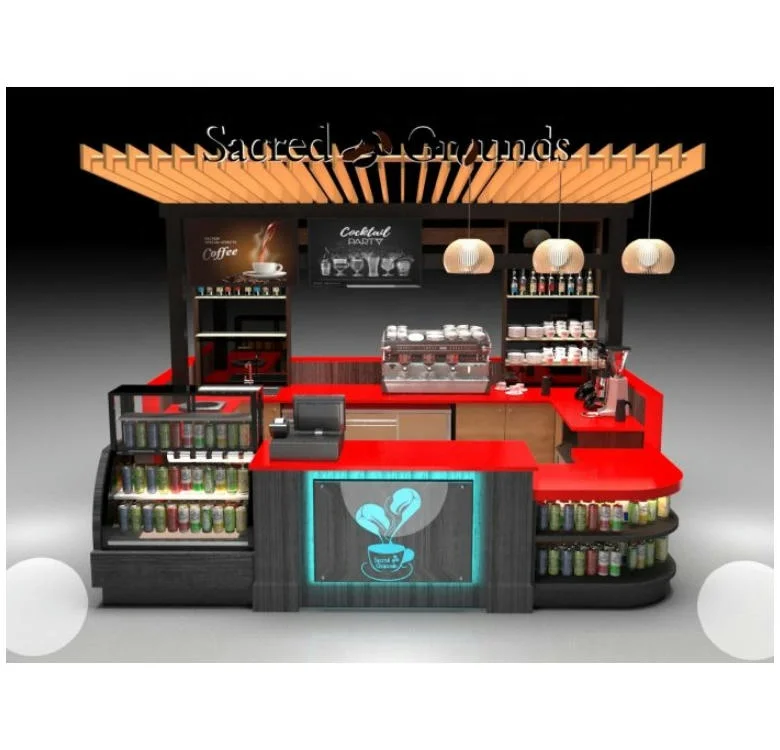 Design Juice Beautiful Coffee Shop Attractive Fast Food Kiosk for Sale Manufacture High Quality New China Mall Kiosk Customized