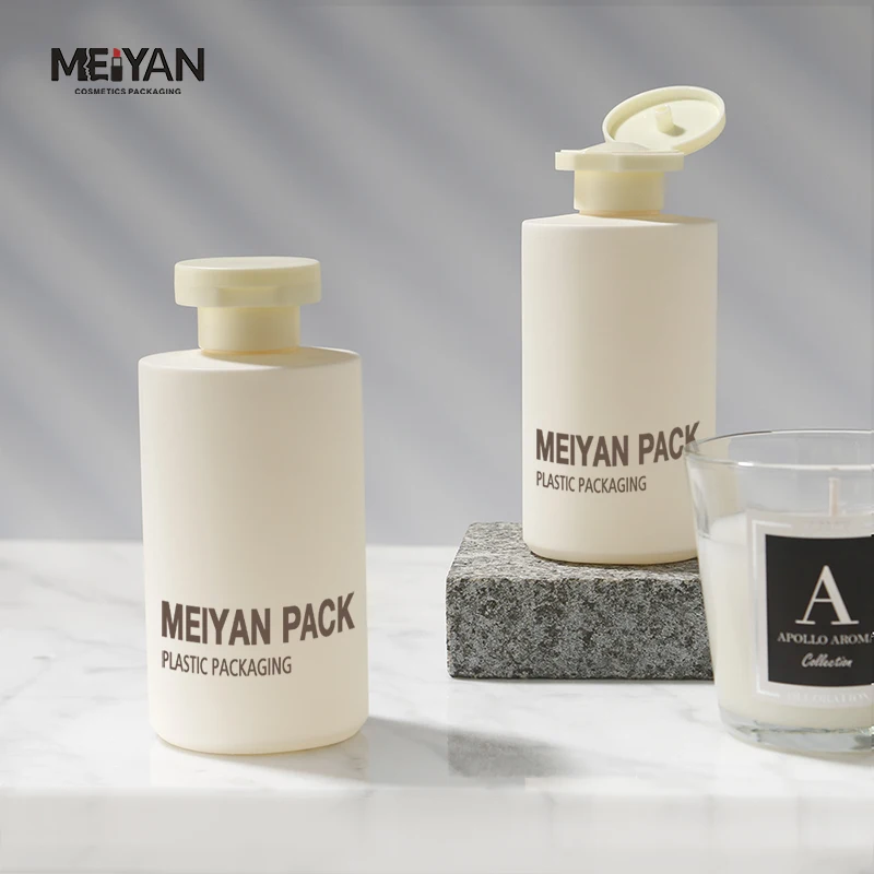 MYPACK 225ml 280ml 350ml Rubber Silicone Matte Beige Oil Shampoo and Conditioner Body Wash Squeeze Bottles