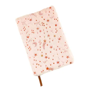 Bronzing Color Star A5 Plush Embroidery 80 Page Notebook Printed Student Cross-Border Prizes Journal Notepad for School Gift Use
