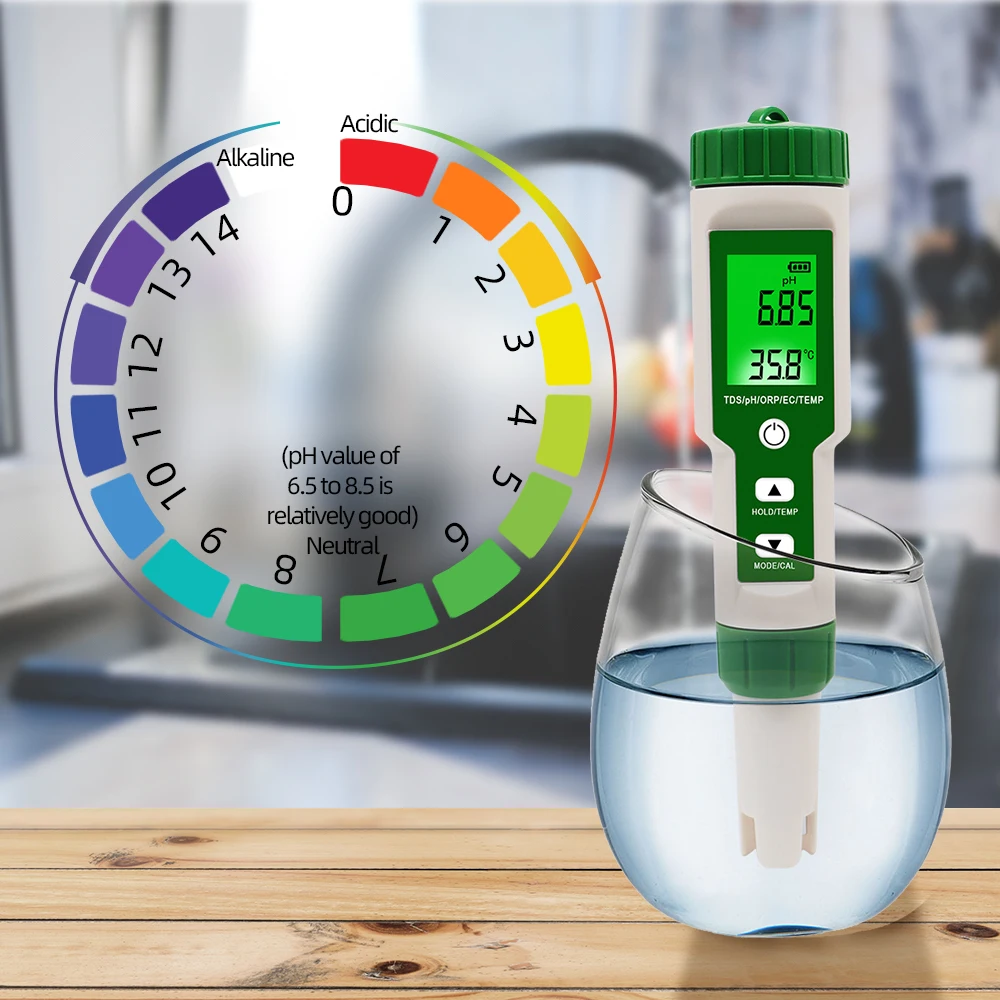 Cuteefun Digital Water Quality Tester Kits 4 in 1, PH Meter, TDS EC Temperature Meter Combo, LCD Backlit Display, 0.01 Resolution Pool Water Test Kit for Hydroponics, Household Drinking, Swimming Pool