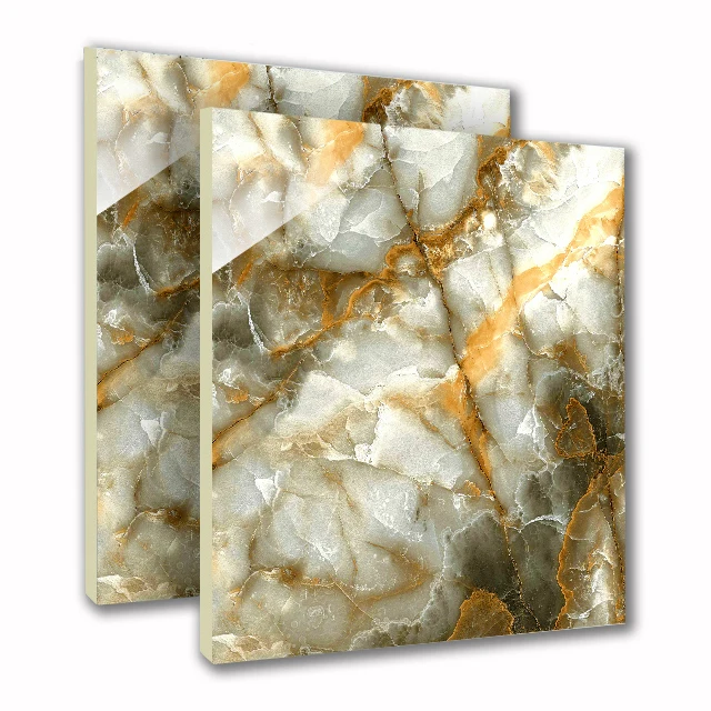 Modern Glazed Porcelain Ceramic Tiles and Marbles High Glossy Interior Floor Crete Beige 600x600mm Antibacterial Wear-Resistant