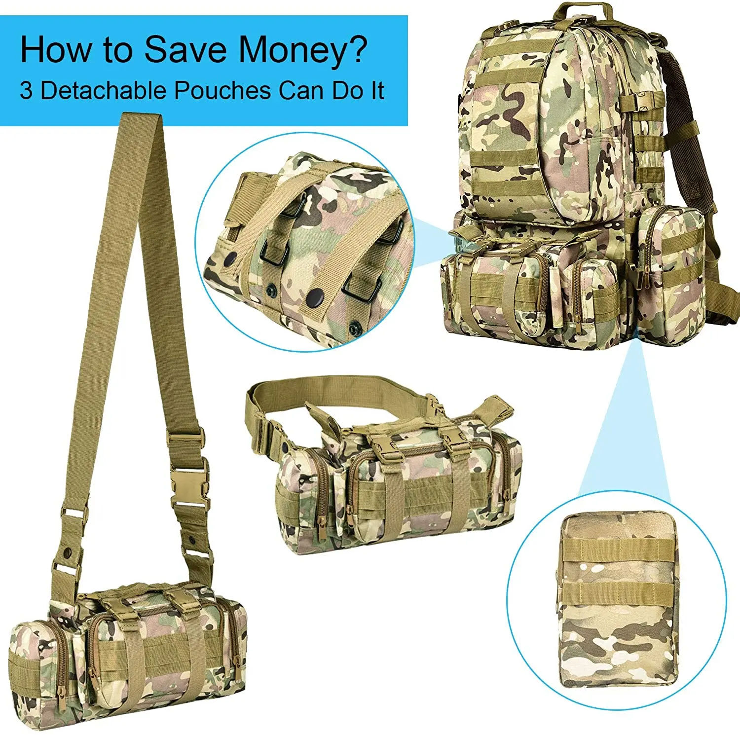 Combination Bags Large Capacity Outdoor Camouflage Camping